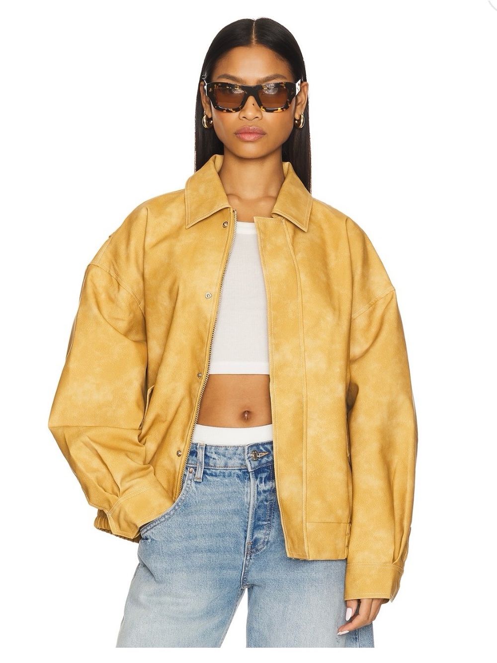 Lioness Faux Leather Bomber Jacket
